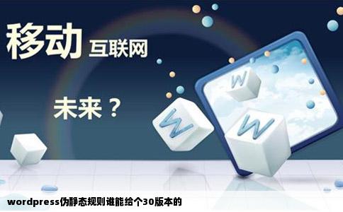 wordpress伪静态规则谁能给个30版本的