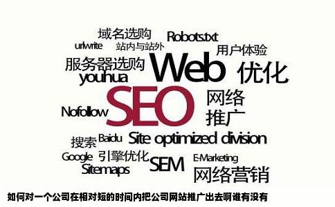 如何对一个公司在相对短的时间内把公司网站推广出去啊谁有没有