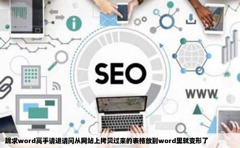 跪求word高手请进请问从网站上拷贝过来的表格放到word里就变形了