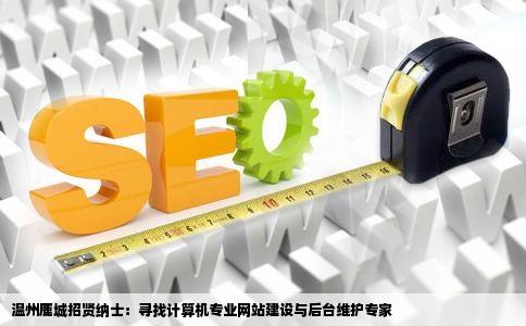 温州鹿城招贤纳士：寻找计算机专业网站建设与后台维护专家