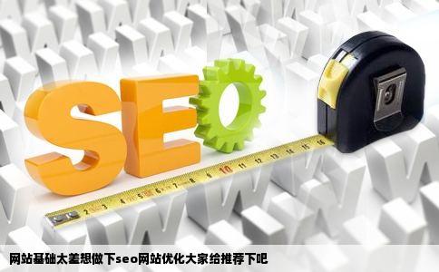 网站基础太差想做下seo网站优化大家给推荐下吧