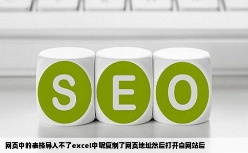 网页中的表格导入不了excel中呢复制了网页地址然后打开自网站后