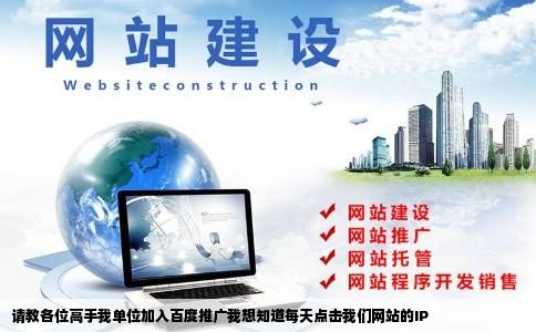 请教各位高手我单位加入百度推广我想知道每天点击我们网站的IP