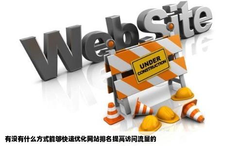 有没有什么方式能够快速优化网站排名提高访问流量的