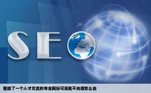 我做了一个人才交流的专业网站可是我不知道怎么去