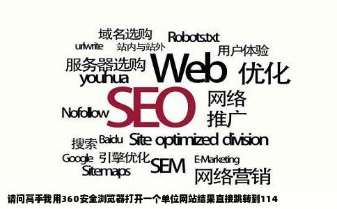 请问高手我用360安全浏览器打开一个单位网站结果直接跳转到114